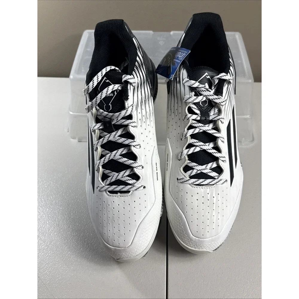 NEW Adidas PowerAlley 3 Baseball Cleats Men US 11.5 Litestrike Iron Skin BLK GRY
